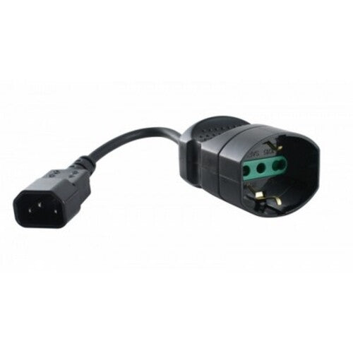 Cavo per UPS - Convertitore Spina IEC Presa Schuko Bipasso 2P+T 10/16A - Cavo 3X1,0mm - Nero