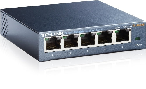 Switch TpLink SG105 - Desktop 5-porte Gigabit con auto negoziazione - Supporto IEEE 802.3x - Supporto IEEE 802.1p QoS - Supporto IGMP snooping - Nessuna configurazione richiesta
