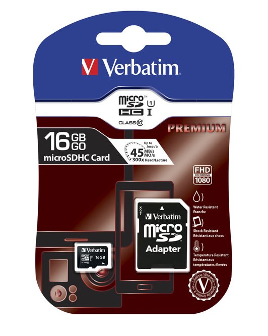 Memoria MicroSD 16 GB Verbatim - Transflash 16 Gb - Class 10 - Con Adattatore