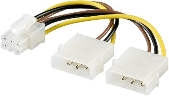 CAVO SDOPPIATORE ALIMENTAZIONE MOLEX A 6PIN PER SK VIDEO PCI-E (AKPCIP6)