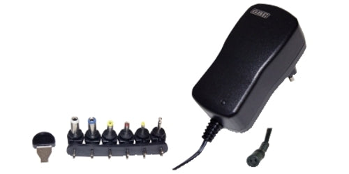 Alimentatore a tensione variabile per usi generali - Max 18 Watt - Uscita 3-12V - 6 attacchi