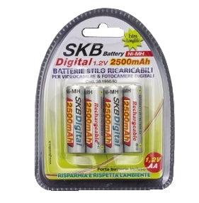 BATTERIE RICARICABILI STILO "AA" 2500MAH CONF. 4PZ (38195055)