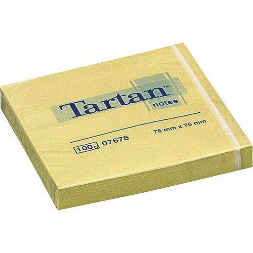 Post-It Blocchetti Tartan Notes - 76x76 mm - giallo light - conf. 12 pezzi (ognuna da 100 fogli)