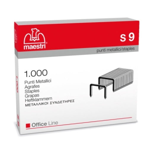 Punti Metallici Universali Maestri - per cucitrici passo 23/9 - conf. da 10x1000 punti metallici