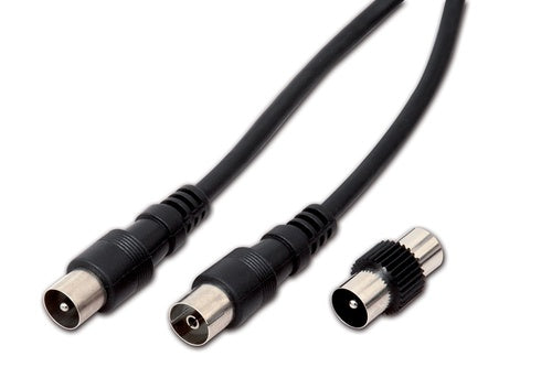 Cavo antenna tv - spina presa maschio-femmina - IEC 75 ohm - 2 mt