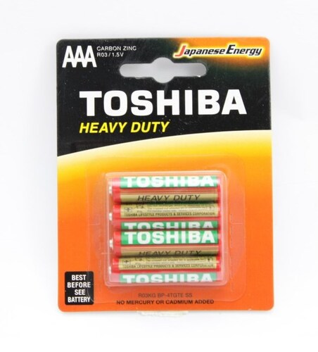Confezione 4 batterie MINI STILO Toshiba Heavy Duty - Tipo Ministilo "AAA" - 1.5v