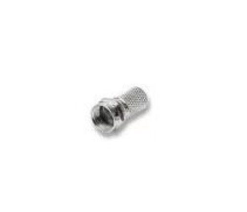 Confezione 2 spinotti coax "F" per antenne e ricevitori satellite,  max cavo 6,4 mm.