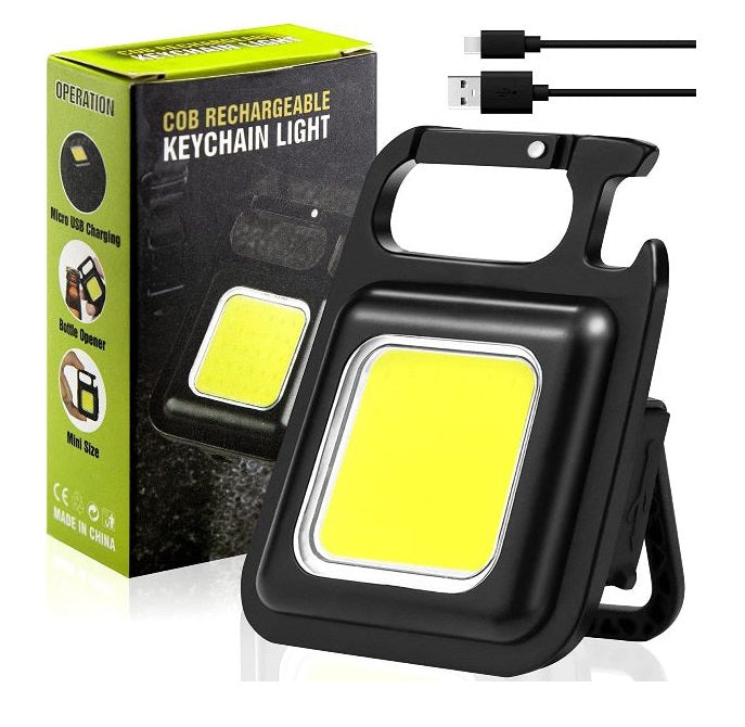 Mini Torcia a LED Portatile - Torcia Ricaricabile USB - 800 Lumen - Luce tascabile portatile a 3 modalit con apribottiglie a staffa pieghevole e base magnetica per pesca, passeggiate e campeggio