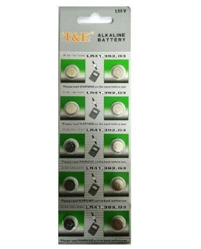Batteria Pila Bottone 1.55V Alcalina - G3 -392-LR41 - Confezione 10 pezzi