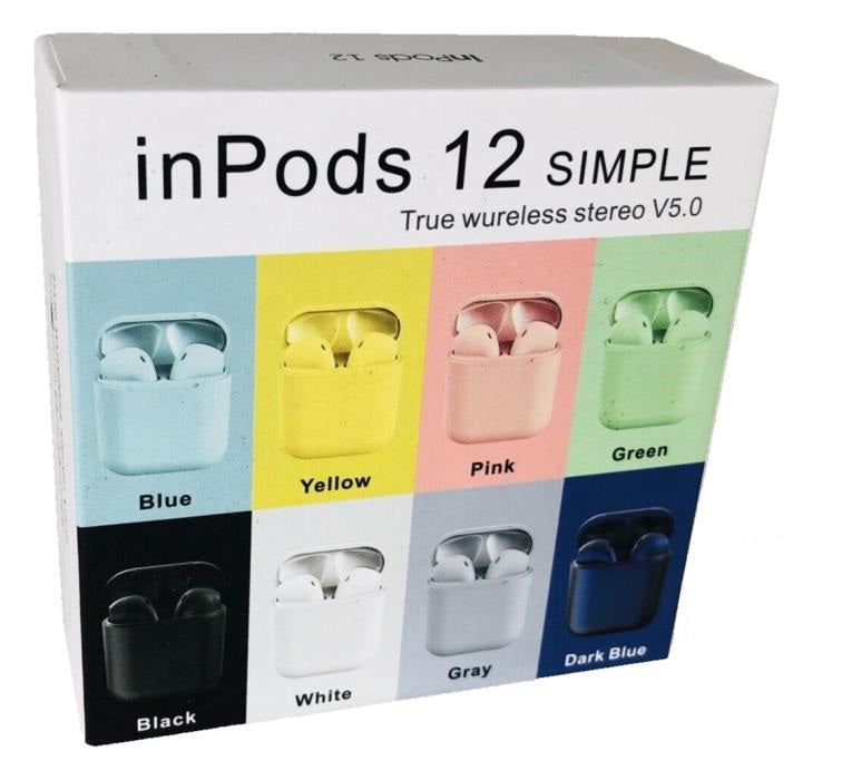 AURICOLARI BLUETOOTH WIRELESS INPODS 12 - COLORE BIANCO