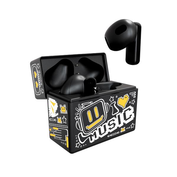 Cuffia auricolare Wireless Techmade Earbuds Yellow - Auricolari in-ear senza fili Bluetooth - Pattern Giallo