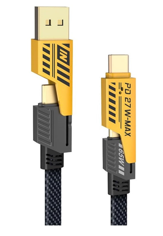 CAVO 4 IN 1 MULTI USB - NYLON - USB-C CON USB A/USB C, 65W TYPE C+ 27W PD (Q-SJ60)