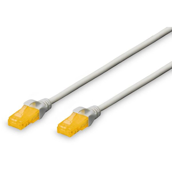 Cavo di rete UTP dritto non schermato CaT. 6A con Plug - Guaina LSZH - Lunghezza 0.5Mt. - Grigio