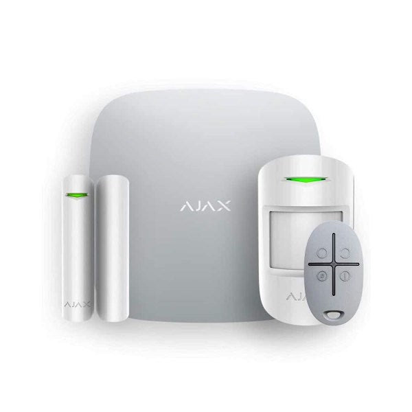 Kit Completo Ajax (versione Bianca) - 1 Unità Centrale Hub Ajhub 1 Rivelatore Motionprotect Ajmp 1 Contatto Magnetico Per Porte E Finestre Doorprot