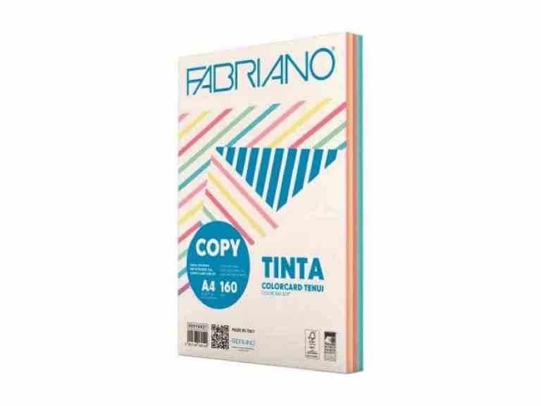 Carta per Fotocopie Fabriano Copy Tinta - 160 gt/mq - A4 - Tinte Tenui - Risma 100 fogli
