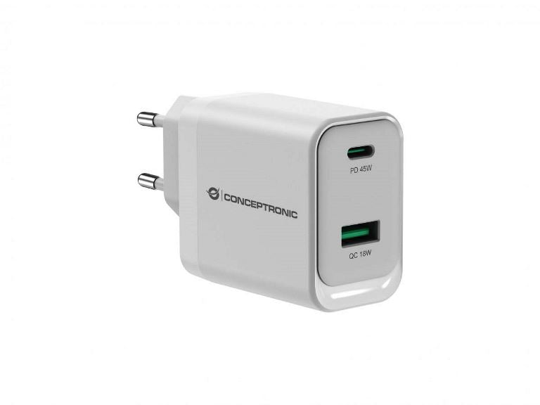 CARICABATTERIE 45W - PORTA USB-A/C FAST CHARGE (ALTHEA20W45)