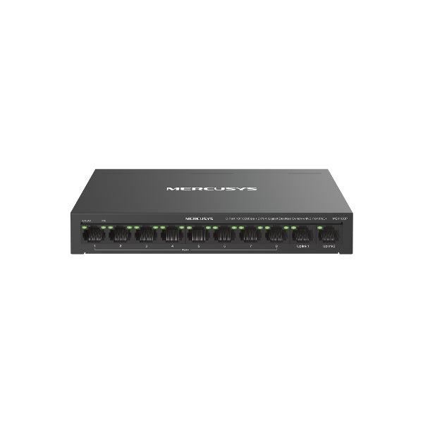 Switch di rete Mercusys MS110CP - Unmanaged - 8 Porte 10/100 Mbps POE+ - 2 Porte Gigabit - Auto-negoziazione