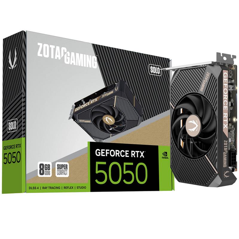 Scheda video Zotac GAMING GeForce RTX 5050 SOLO - 128bit - 8GB GDDR7 - 1x Hdmi, 3x DisplayPort - 2572MHz - Pci-express