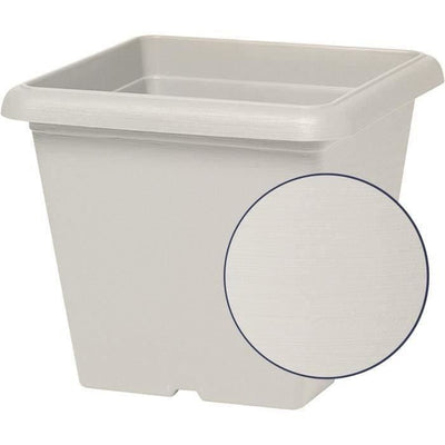 Vaso da fiori quadrato - GARDEN ID - Pietra Bianca Teramo - 40 x 35 cm - Antigraffio - Effetto Pietra - Con Fori