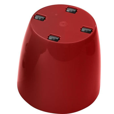 Vaso per piante lucido - GARDEN ID - Rosso brillante con ruote - 30 x 27 cm - Aspetto ceramica - Impermeabile - Facile da spostare