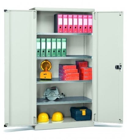 Armadio metallico alta portata per attrezzature a porte battenti con 4 piani cm. 102,3x55,5x200h