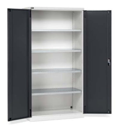 Armadio metallico alta portata per attrezzature a porte battenti con 4 piani cm. 102,3x55,5x200h