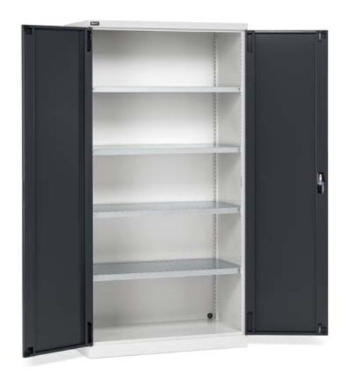 Armadio metallico alta portata per attrezzature a porte battenti con 4 piani cm. 102,3x55,5x200h