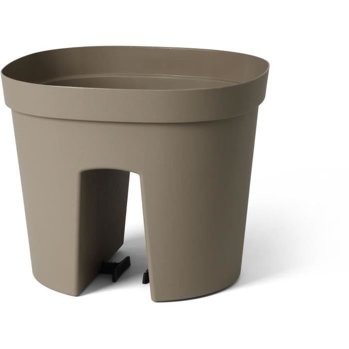 Vaso per balaustra - GARDEN ID Smile - Tortora 30 cm - Si adatta a tutte le balaustre - Riserva d&