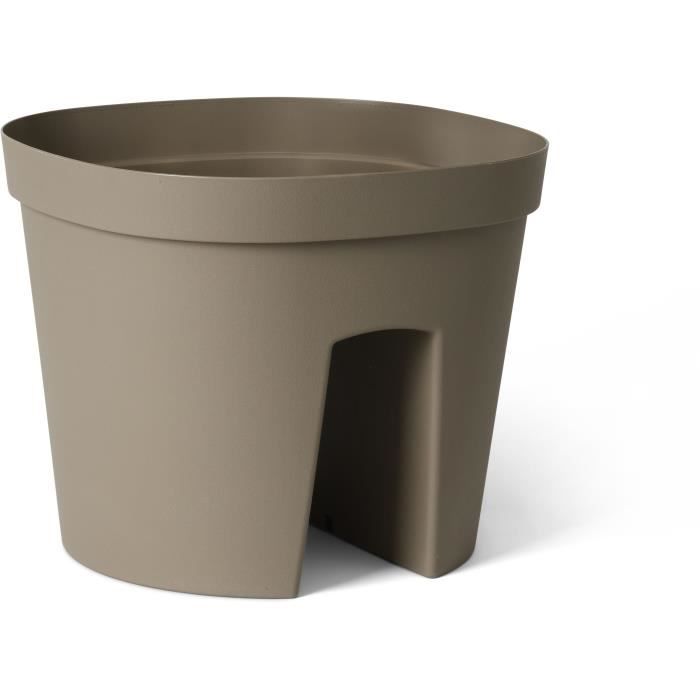 Vaso per balaustra - GARDEN ID Smile - Tortora 30 cm - Si adatta a tutte le balaustre - Riserva d&
