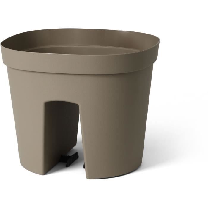 Vaso per balaustra - GARDEN ID Smile - Tortora 30 cm - Si adatta a tutte le balaustre - Riserva d&