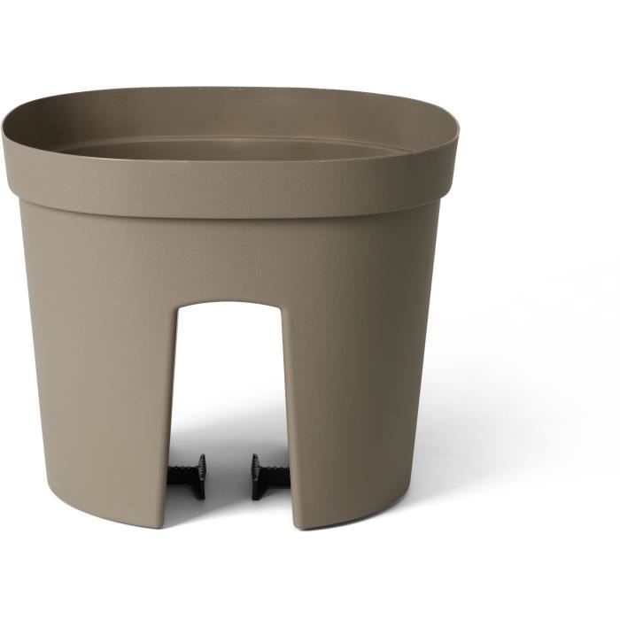 Vaso per balaustra - GARDEN ID Smile - Tortora 30 cm - Si adatta a tutte le balaustre - Riserva d&