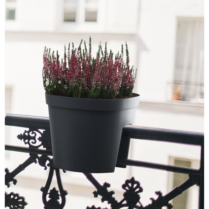 Vaso per balaustra - GARDEN ID Smile - Anth. 30 cm - Si adatta a tutte le balaustre - Riserva d&