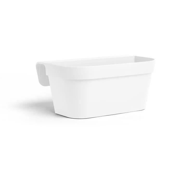 Giardiniera+gancio - GARDEN ID Star - Bianco 50 x 21 cm - Fissaggio facile - Riserva d&
