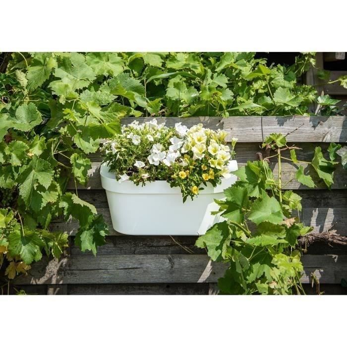 Giardiniera+gancio - GARDEN ID Star - Bianco 50 x 21 cm - Fissaggio facile - Riserva d&