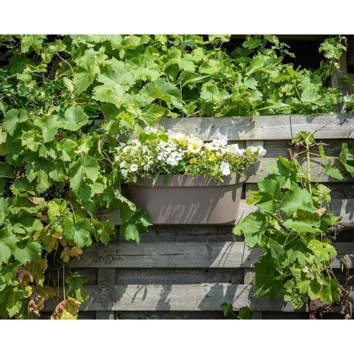 Giardiniera+gancio - GARDEN ID Star - Tortora 50 x 21 cm - Fissaggio facile - Riserva d&