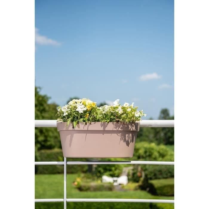 Giardiniera+gancio - GARDEN ID Star - Tortora 50 x 21 cm - Fissaggio facile - Riserva d&