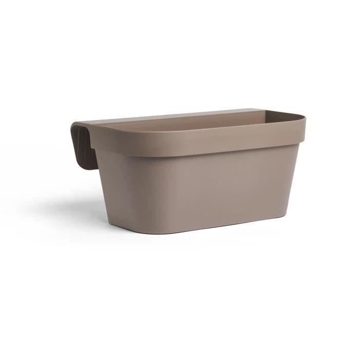 Giardiniera+gancio - GARDEN ID Star - Tortora 50 x 21 cm - Fissaggio facile - Riserva d&