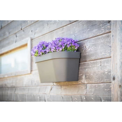 Vaso da parete - GARDEN ID Star - Tortora 36 x 16 cm - Riserva d'acqua con sistema di troppopieno - Riciclato e riciclabile al 100%