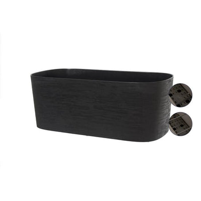 Fioriera XL con riserva d'acqua - GARDEN ID Respect - Nero-Antracite 80 x 38 cm - 100% rifiuti domestici - 100% riciclabile