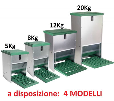 Mangiatoia automatica a pedale 5 Kg: Sicurezza e Protezione del Mangime, Regolabile e Impermeabile