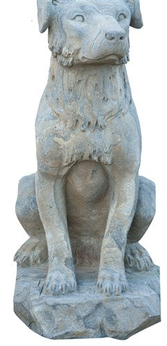 Biscottini Statua in pietra L45xPR55xH100 CM raffigurante border collie, Offerta Speciale