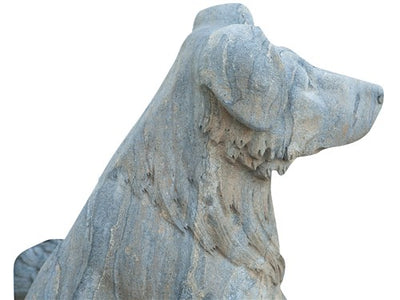 Biscottini Statua in pietra L45xPR55xH100 CM raffigurante border collie, Offerta Speciale