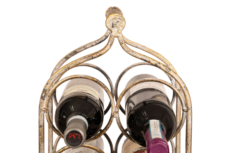 Biscottini Porta bottiglie in ferro battuto finitura bianca anticata L24xPR12xH105 cm