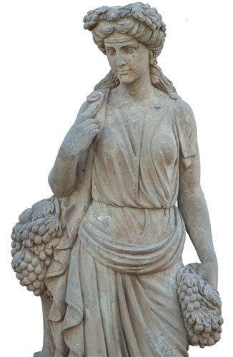 Biscottini Set statue quattro stagioni in pietra L56xPR56xH225 cm complete basi ciascuna