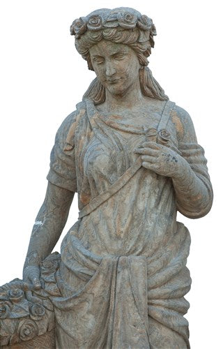 Biscottini Set statue quattro stagioni in pietra L56xPR56xH225 cm complete basi ciascuna