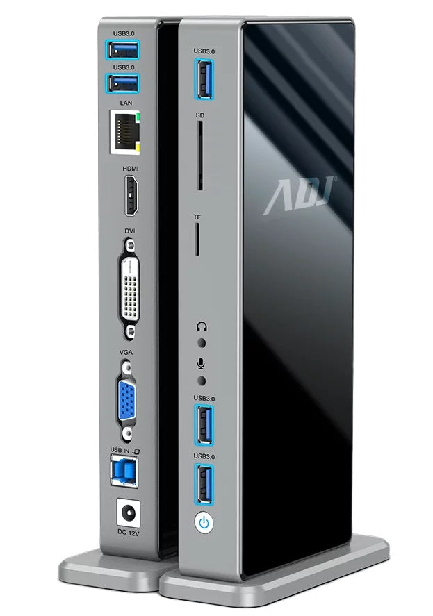 DOCKING STATION 15IN1 USB3.0 YORK HDMI+DVI+VGA+LAN+5*USB+SD/TF+3.5MM