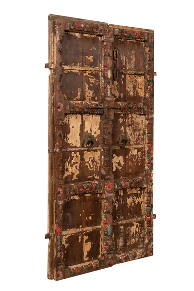 Biscottini Porta portone in legno massello e ferro da interno o da esterno vecchia e antica medievale scorrevole