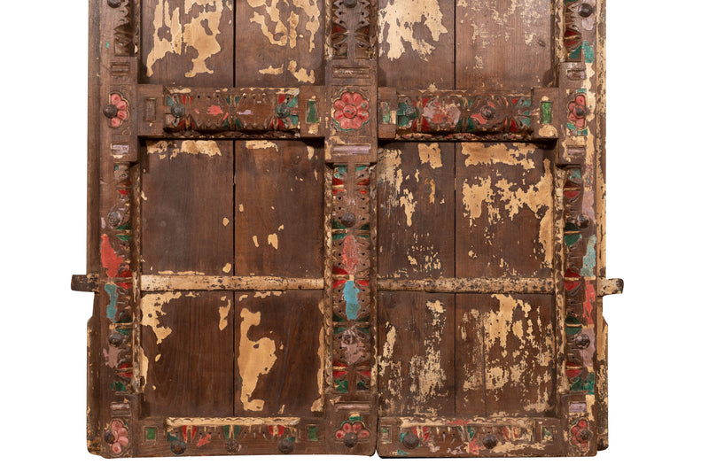 Biscottini Porta portone in legno massello e ferro da interno o da esterno vecchia e antica medievale scorrevole