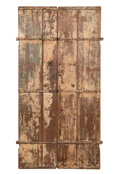 Biscottini Porta portone in legno massello e ferro da interno o da esterno vecchia e antica medievale scorrevole