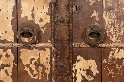 Biscottini Porta portone in legno massello e ferro da interno o da esterno vecchia e antica medievale scorrevole